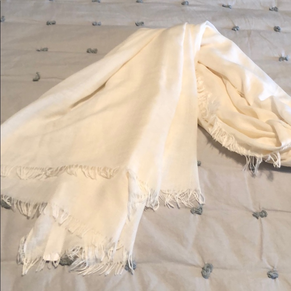 Winter white herringbone fashion scarf